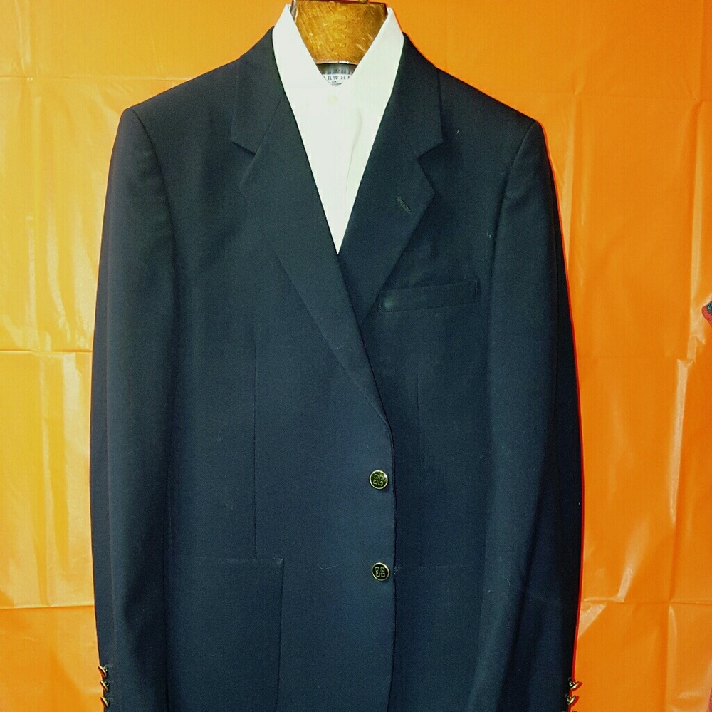 Givenchy Blazer Gold Paris mens 43R navy blue